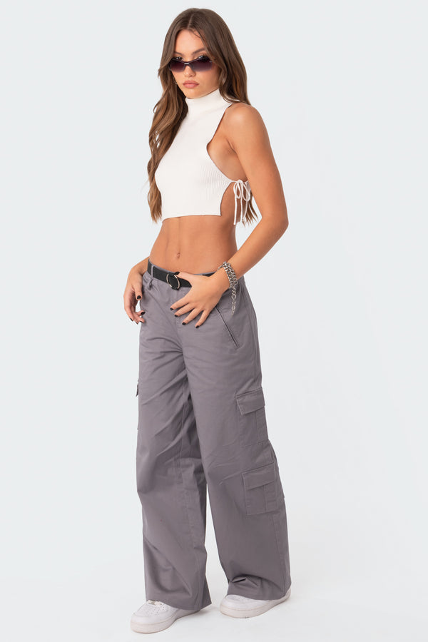Edikted Zaria Cargo Pants Gray