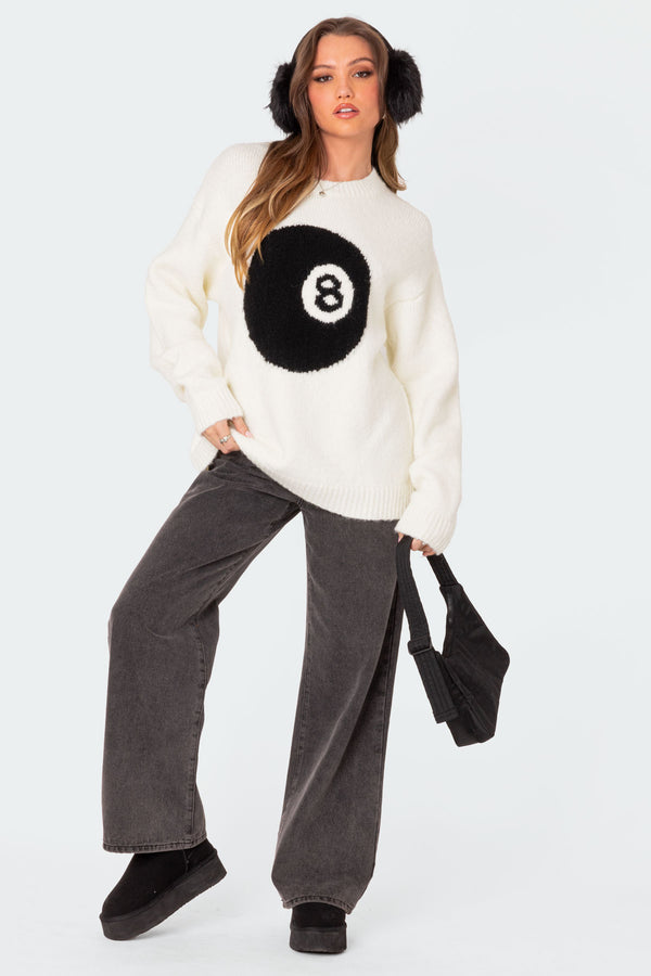 Edikted Magic 8 Oversized Chunky Knit Sweater Cream