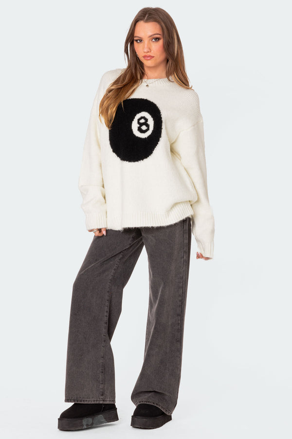 Edikted Magic 8 Oversized Chunky Knit Sweater Cream