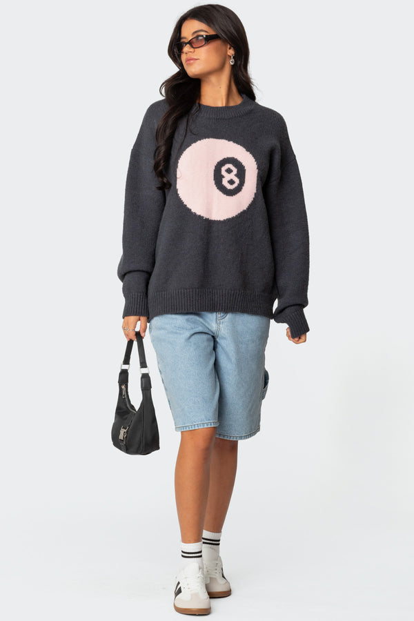 Edikted Magic 8 Oversized Chunky Knit Sweater Dark Gray