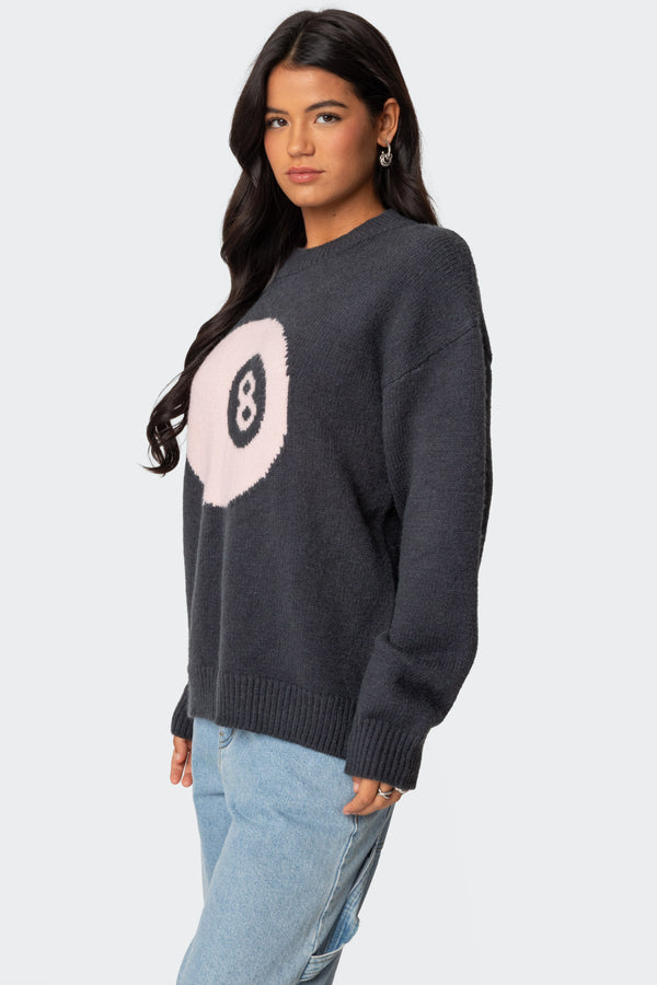Edikted Magic 8 Oversized Chunky Knit Sweater Dark Gray