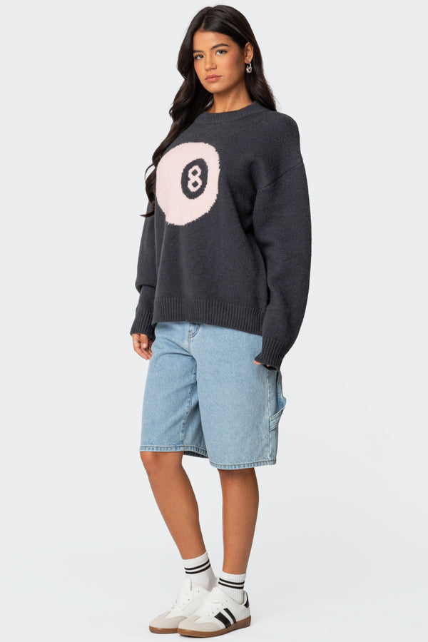 Edikted Magic 8 Oversized Chunky Knit Sweater Dark Gray