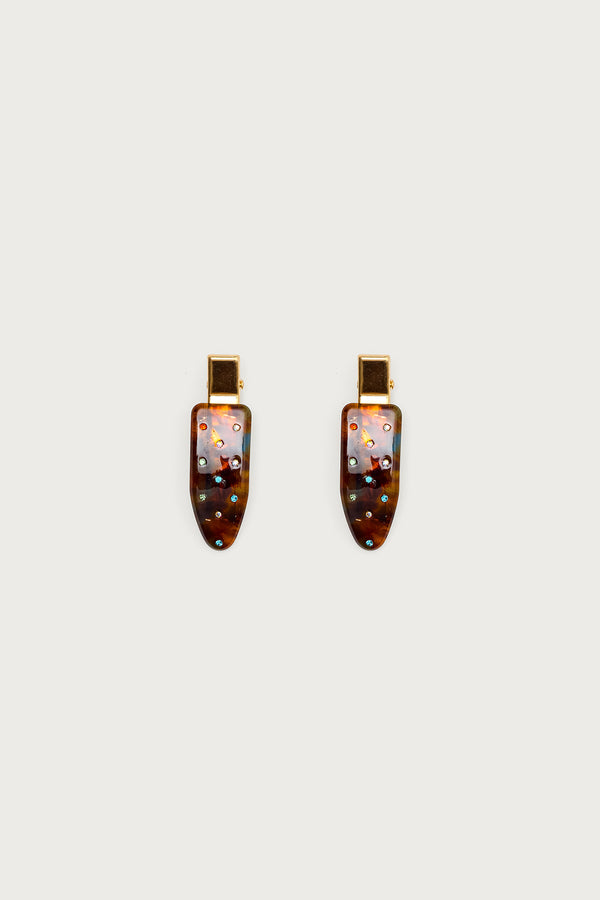Edikted Rhinestone Creaseless Hair Clip Pack Tortoise