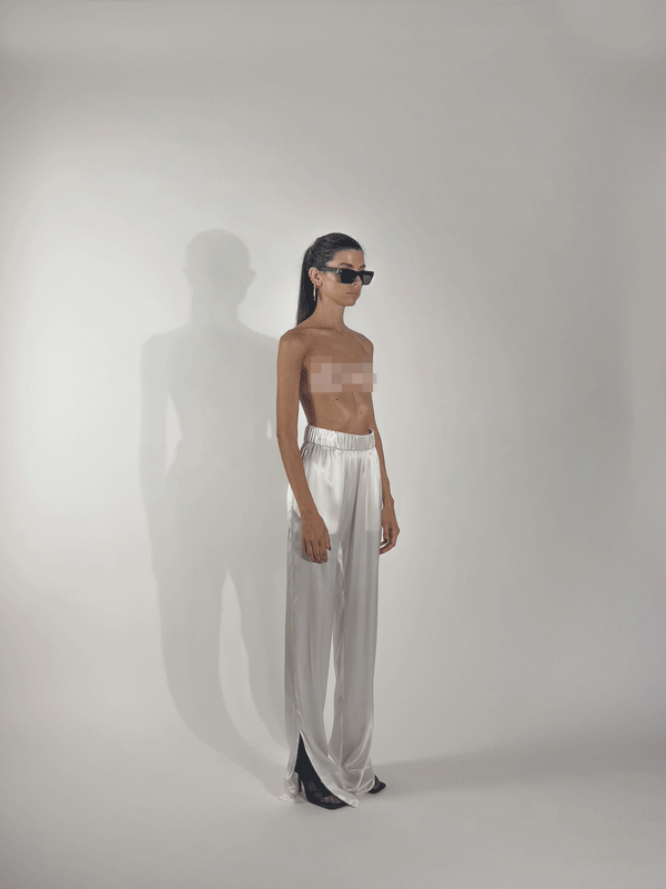 edithmarcel Cream silk pants