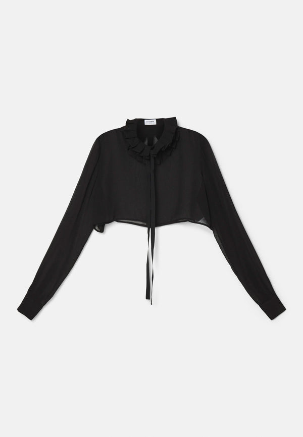 Edithmarcel Pleated Collar Crop-shirt