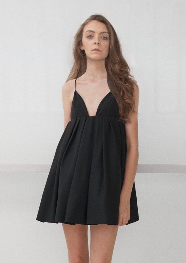 Edithmarcel Structured Black Short Dress