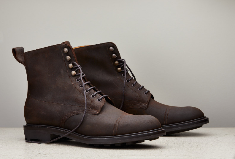 Edward Green Ambleside 72 Last — Iron Waxed Suede With Rugged Ridgeway Soles