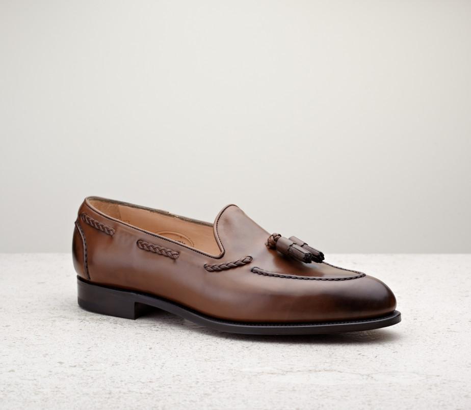 edward green Belgravia 184 last — dark oak antique calf with light leather soles
