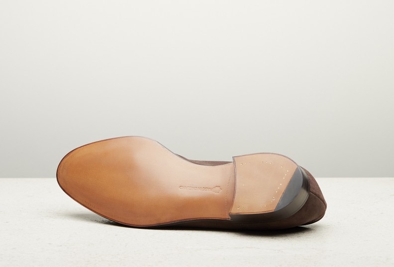 Edward Green Belgravia Unlined 184 Last — Espresso Suede With Slim Leather Soles