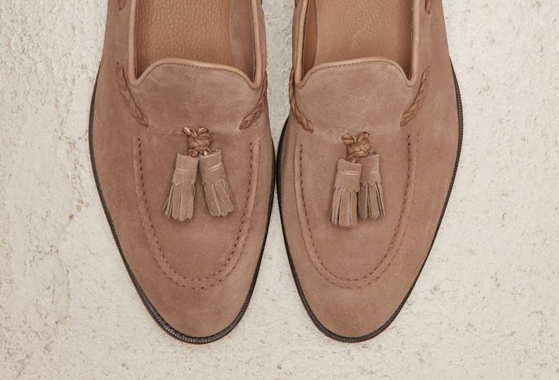Edward Green Belgravia Unlined 184 Last — Mole Suede With Slim Rubber Soles