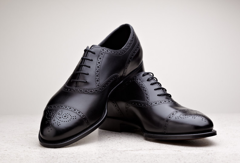 Edward Green Cadogan 202 Last — Black Calf With Single Leather Soles