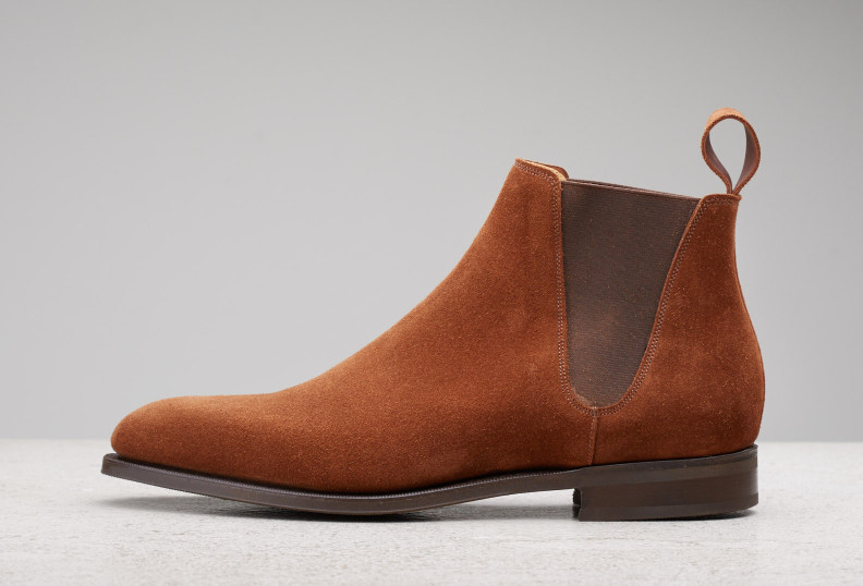 Edward Green Camden 82 Last — Snuff Suede With Slim Rubber Soles