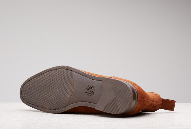 Edward Green Camden 82 Last — Snuff Suede With Slim Rubber Soles