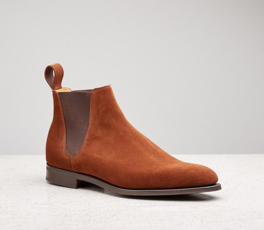 edward green Camden 82 last — snuff suede with slim rubber soles