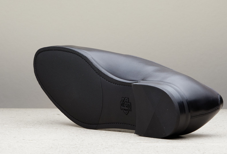 Edward Green Charles 184 Last — Black Arno Calf With Slim Rubber Soles