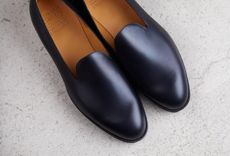 Edward Green Charles 184 Last — Black Arno Calf With Slim Rubber Soles