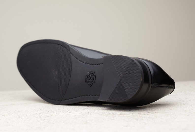 Edward Green Chelsea 82 Last — Black Calf With Slim Rubber Soles