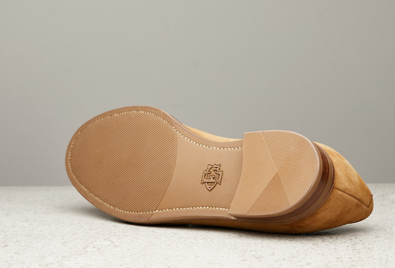 Edward Green Cromer 137 Last — Nutmeg Suede With Slim Rubber Soles