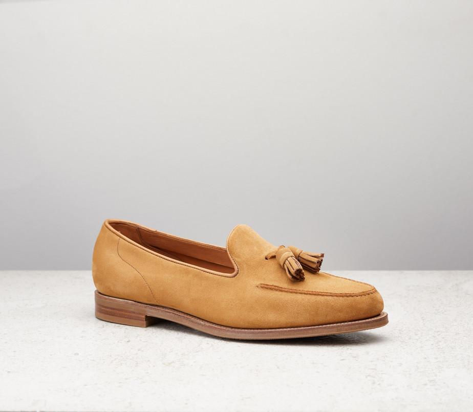 edward green Cromer 137 Last — nutmeg suede with slim rubber soles