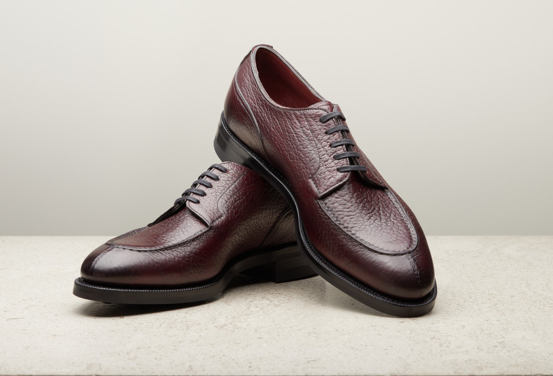 Edward Green Dover 202 Last — Aubergine London Grain With Dainite Rubber Soles