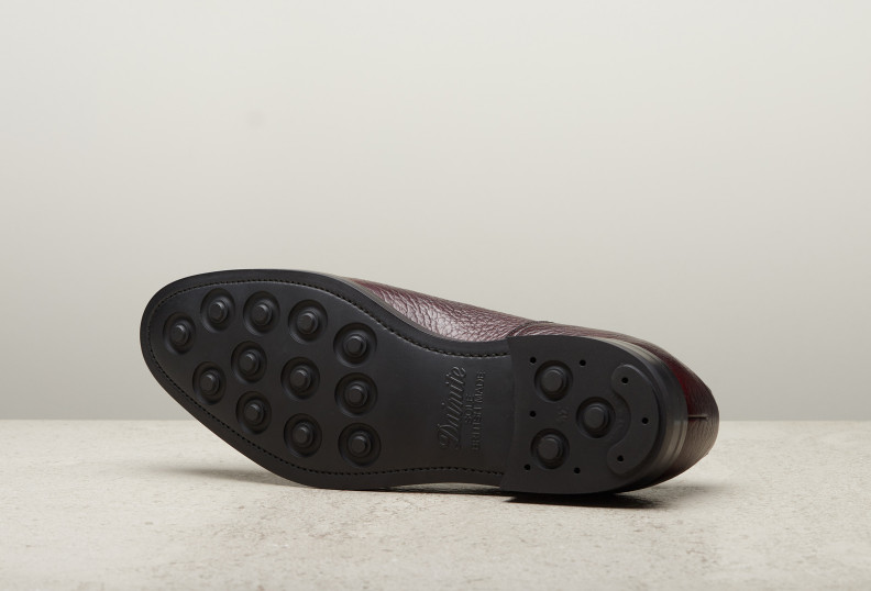 Edward Green Dover 202 Last — Aubergine London Grain With Dainite Rubber Soles
