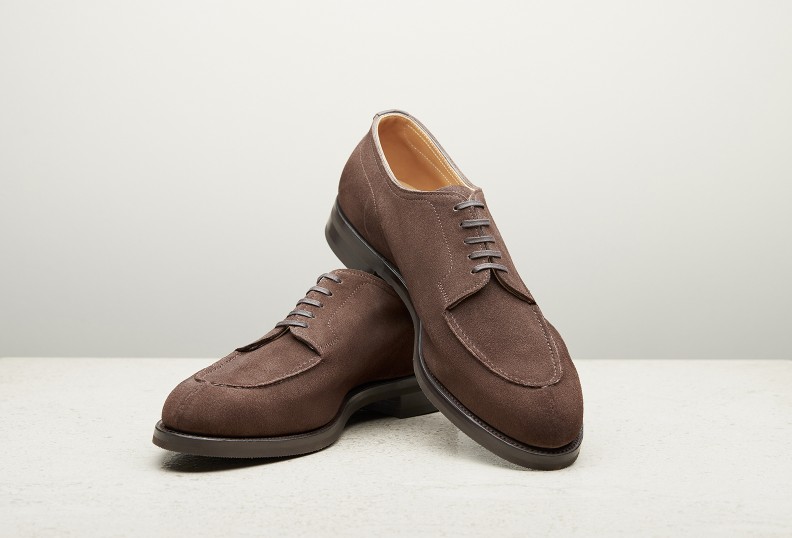 Edward Green Dover 202 Last — Espresso Suede With Double Rubber Soles