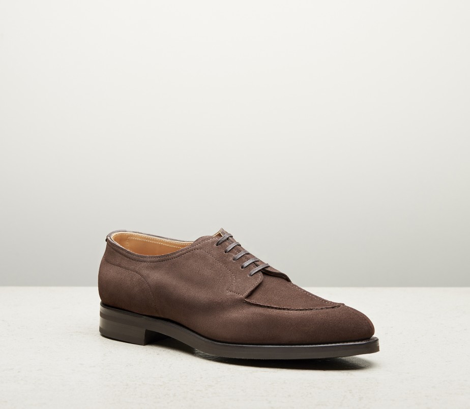 edward green Dover 202 Last — espresso suede with double rubber soles