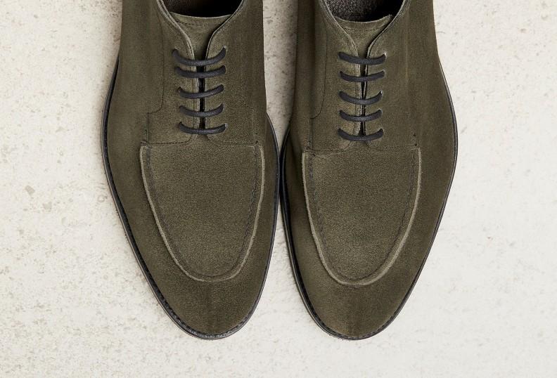 Edward Green Dover 202 Last — Moss Suede With Double Rubber Soles