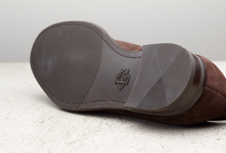 Edward Green Dover 202 Last — Unlined — Mink Suede With Slim Rubber Soles