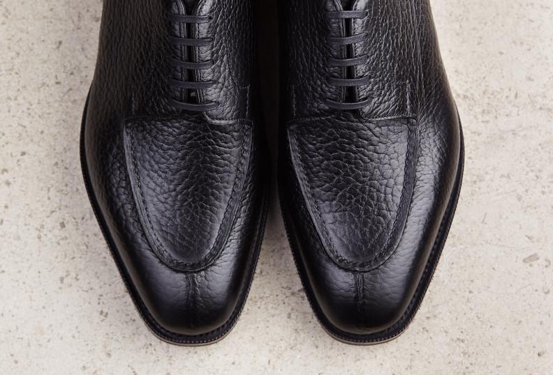 Edward Green Dover 606 Last — Black London Grain With Tapered Rubber Sole