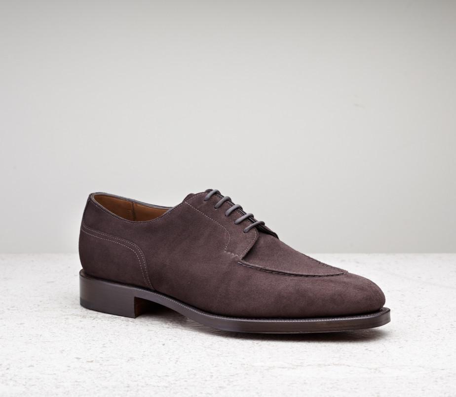 edward green Dover 606 last — espresso suede with tapered double leather soles