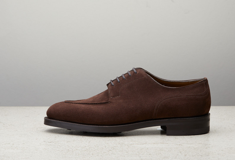 Edward Green Dover 606 Last — Mink Suede With Dainite Rubber Soles