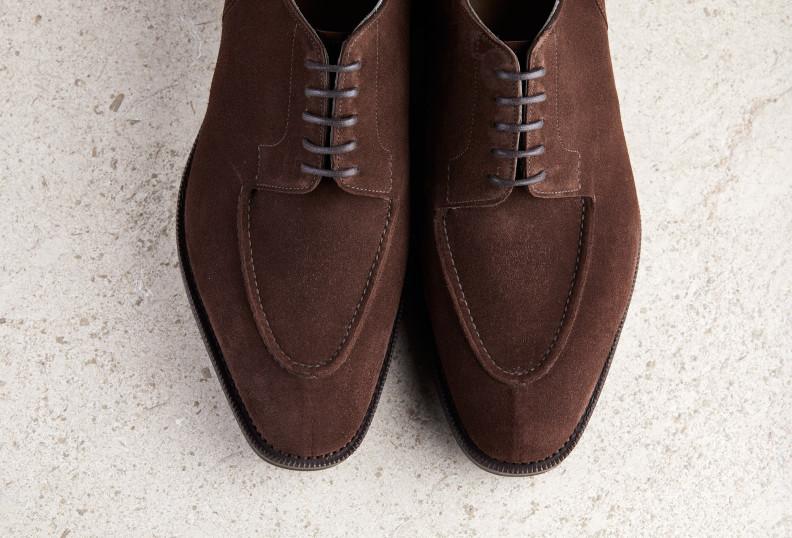 Edward Green Dover 606 Last — Mink Suede With Dainite Rubber Soles