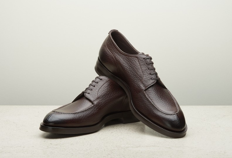 Edward Green Dover Unlined 202 Last — Dark Brown London Grain With Double Rubber Soles
