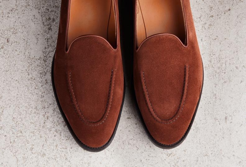 Edward Green Draycott 184 Last — Snuff Suede With Slim Rubber Soles