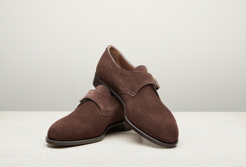 Edward Green Ealing 202 Last — Mink Suede With Slim Leather Soles