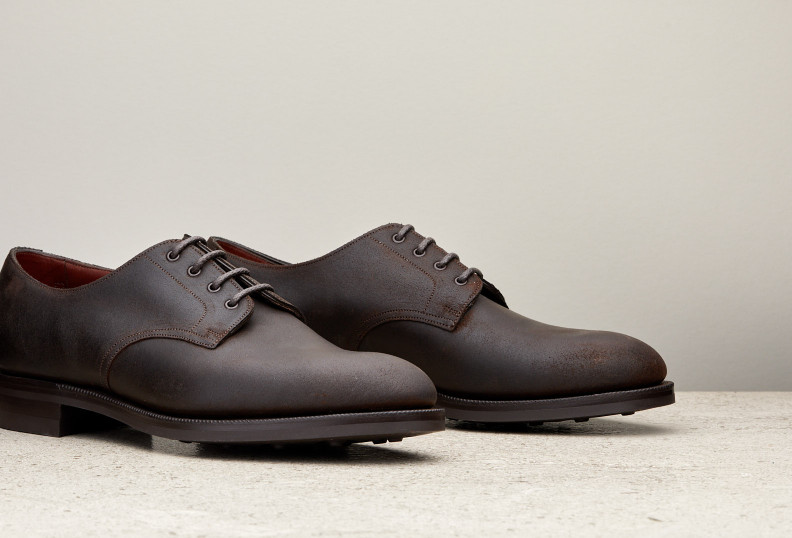 Edward Green Leith 202 Last — Iron Waxed Suede