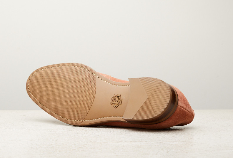 Edward Green Ewhurst 82 Last — Salmon Suede With Slim Rubber Soles