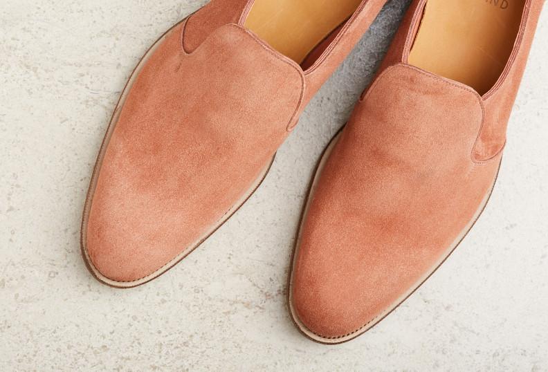 Edward Green Ewhurst 82 Last — Salmon Suede With Slim Rubber Soles