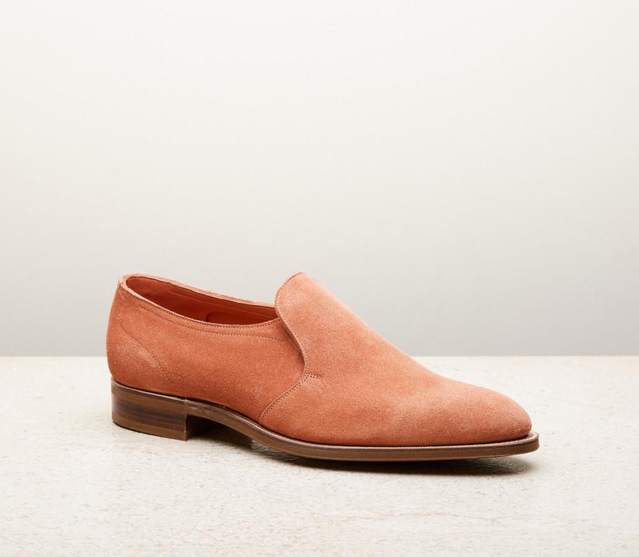 edward green Ewhurst 82 Last — salmon suede with slim rubber soles
