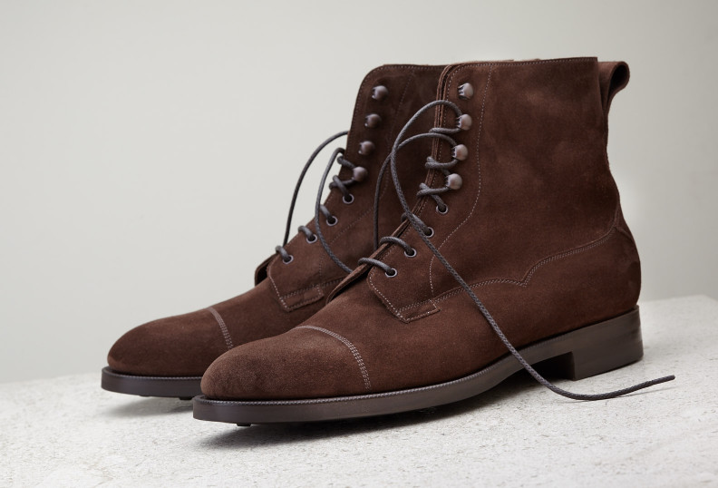 Edward Green Galway 202 Last — Mink Suede With Dainite Rubber Soles