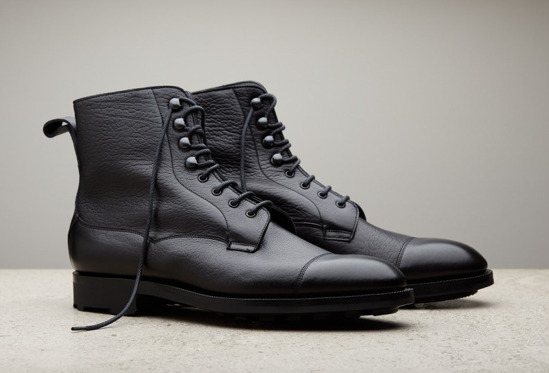 Edward Green Galway 303 Last — Black London Grain With Rugged Ridgeway Soles