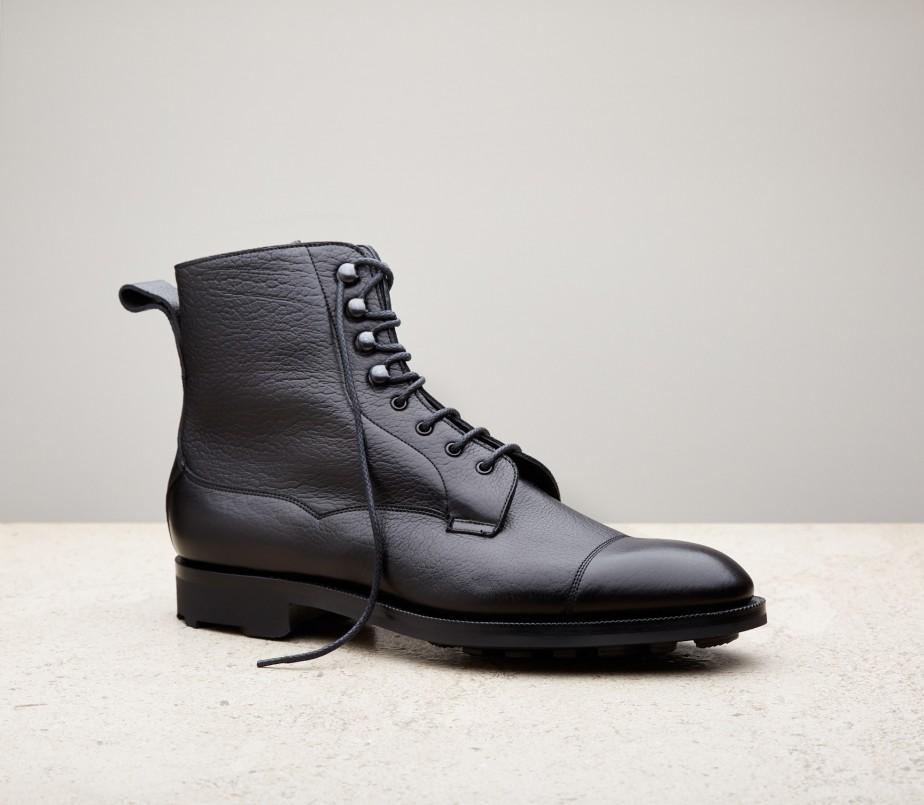 edward green Galway 303 last — black london grain with rugged ridgeway soles