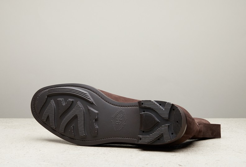 Edward Green Galway 303 Last — Espresso Suede With Rugged Ridgeway Soles