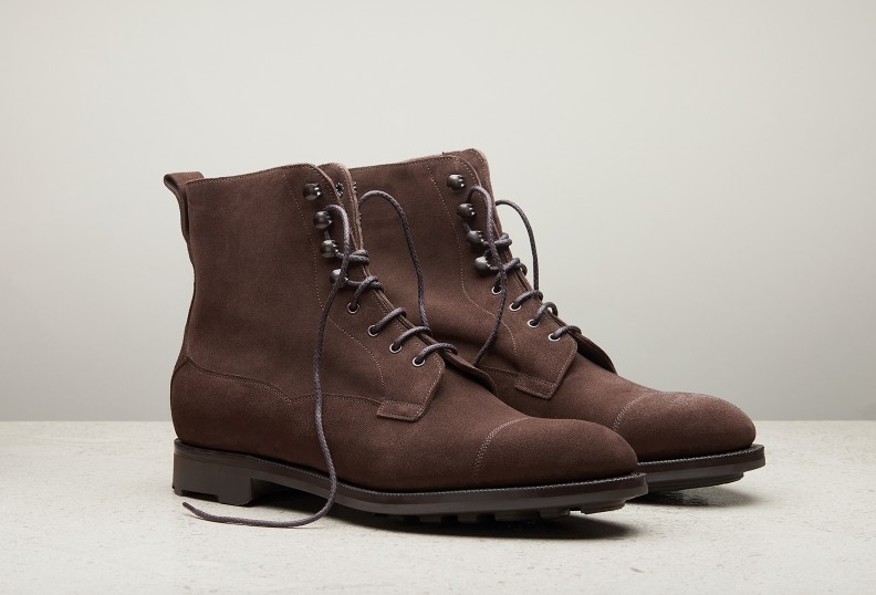 Edward Green Galway 303 Last — Espresso Suede With Rugged Ridgeway Soles