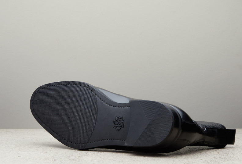 Edward Green Galway 82 Last — Black Cordovan & London Grain With Tapered Rubber Sole