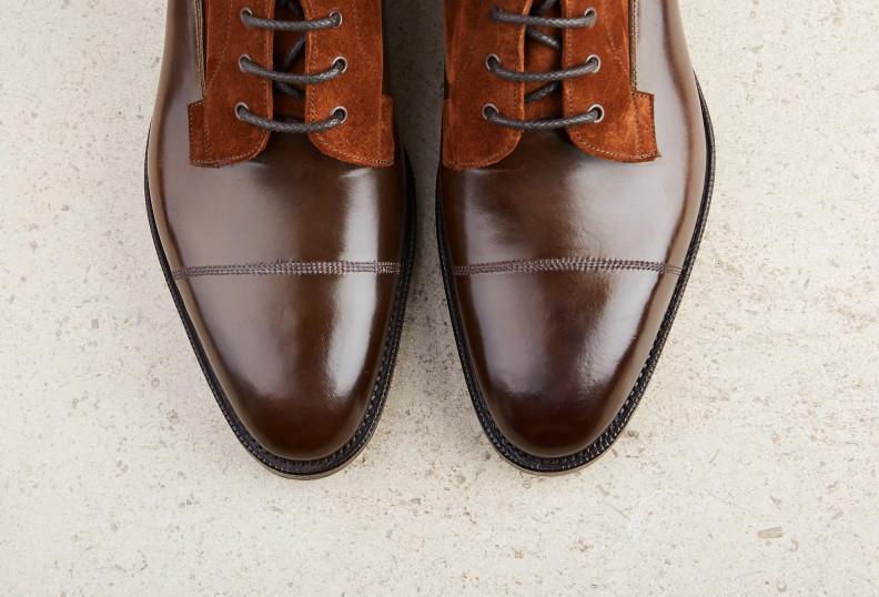 Edward Green Galway 82 Last — Cognac Cordovan & Snuff Suede With Tapered Leather Soles