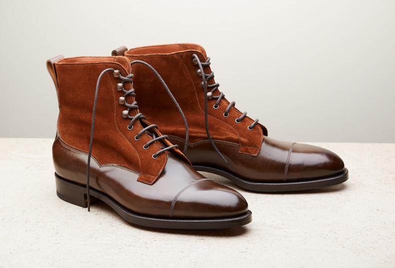Edward Green Galway 82 Last — Cognac Cordovan & Snuff Suede With Tapered Leather Soles