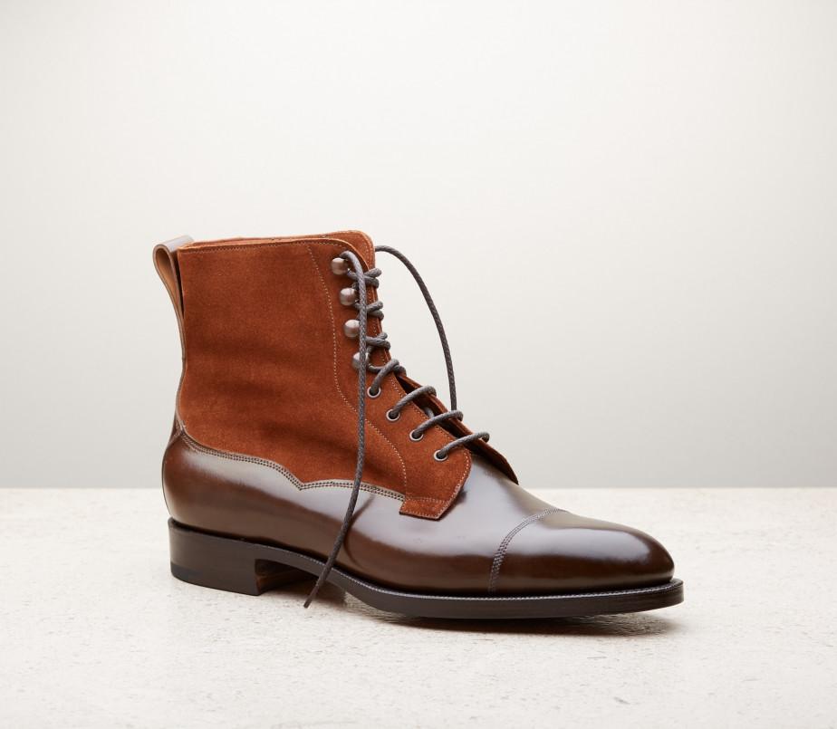 edward green Galway 82 Last — cognac cordovan & snuff suede with tapered leather soles