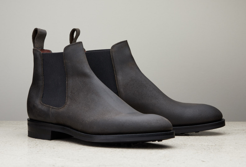 Edward Green Govan 202 Last — Storm Waxed Suede With Dainite Rubber Soles